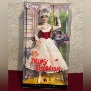 Disney Mary Poppins Doll in Elegant White and Red Ensemble